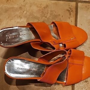 Etienne Aigner Orange Sandal Heels